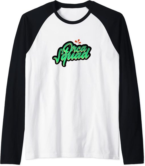 Orca Squad Nature Wildlife Ocean Whales Raglan Baseball Tee